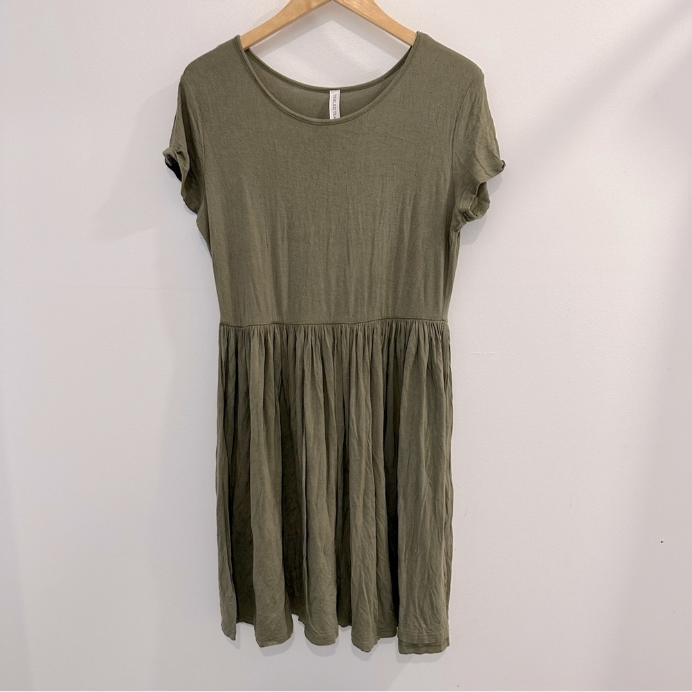 Olive green TICKLED TEAL jersey dress